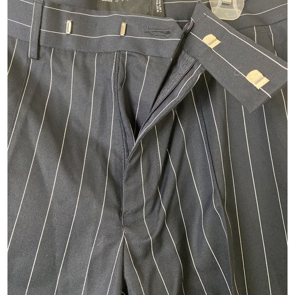 ASOS DESIGN smart slim fit joggers co-ord in navy pinstripe Size W32 L30 NWOT - Picture 8 of 8